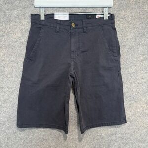 Val Surf Chino Shorts Mens 28 Walk Flat Front Dark‎ Navy Blue 10" Inseam New